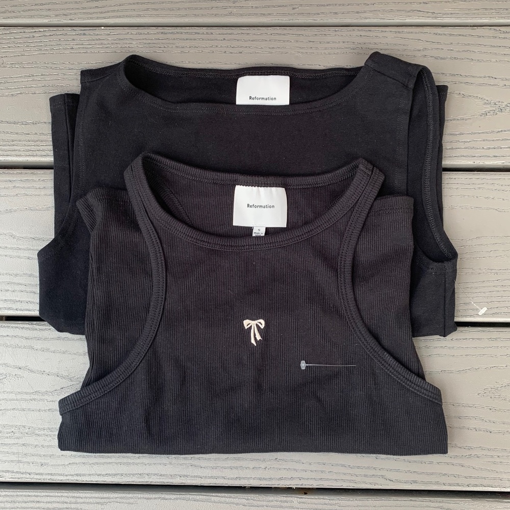 Reformation Dusk Knit Top and Reformation Nova Tank